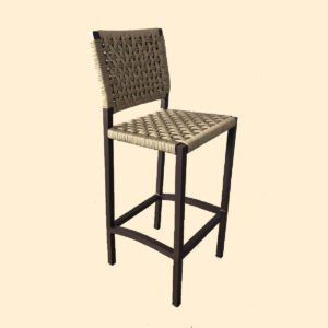 Banqueta Ametista com estrutura em alumínio tratado com pintura eletrostática, revestida com corda náutica ou fibra sintética